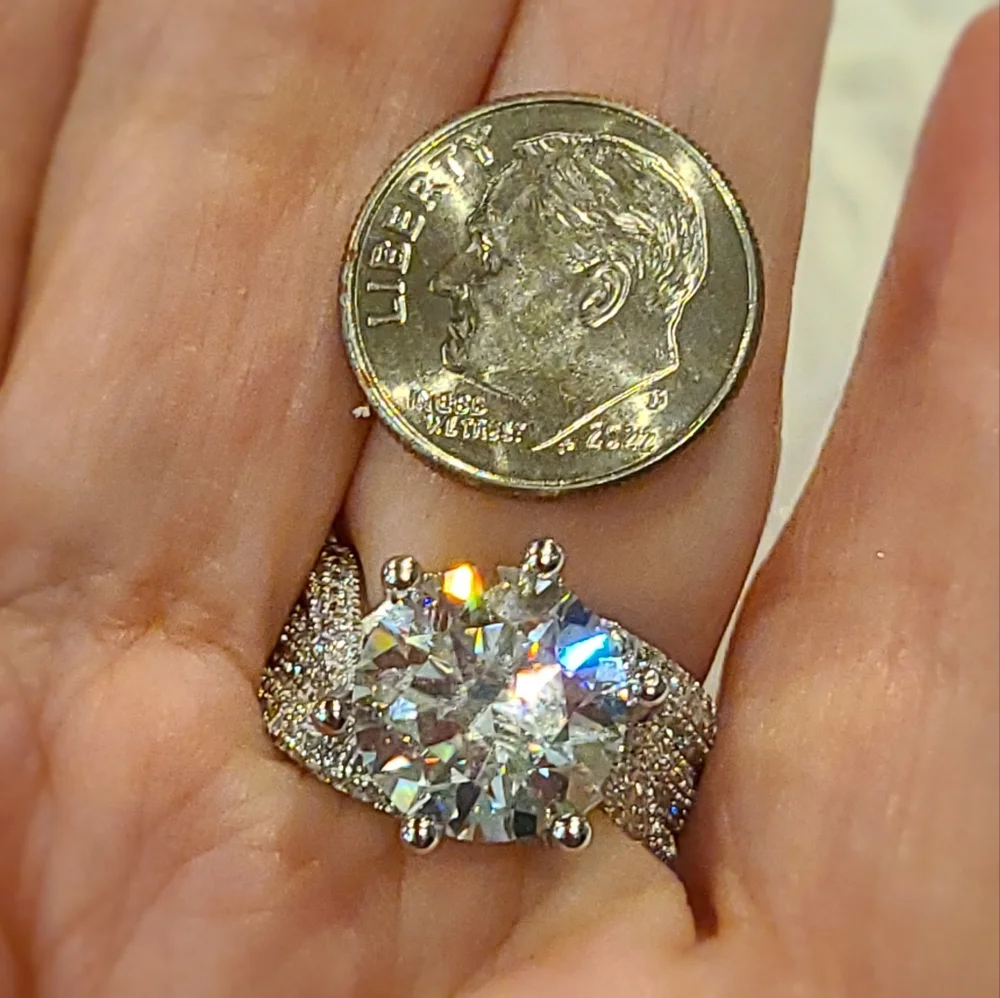 5 Carat Moissanite Ring Sterling